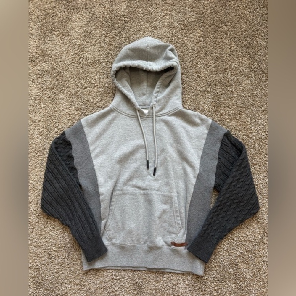 BKE sweatshirt cable knit sweater sleeves hoodie